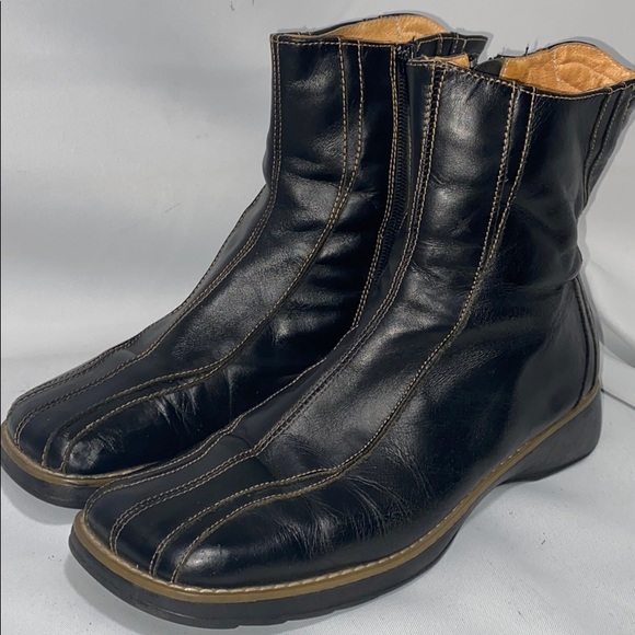 Henry Ferrera Shoes - Henry Ferrera Black Leather Zip Up Boots Sz 39 EU